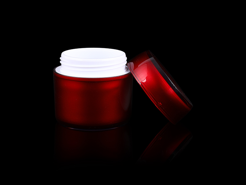 80g Red Bottle Acrylic Cosmetic Jar A07