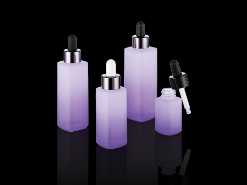 Purple Gradient Square Dropper Glass Bottle BW10